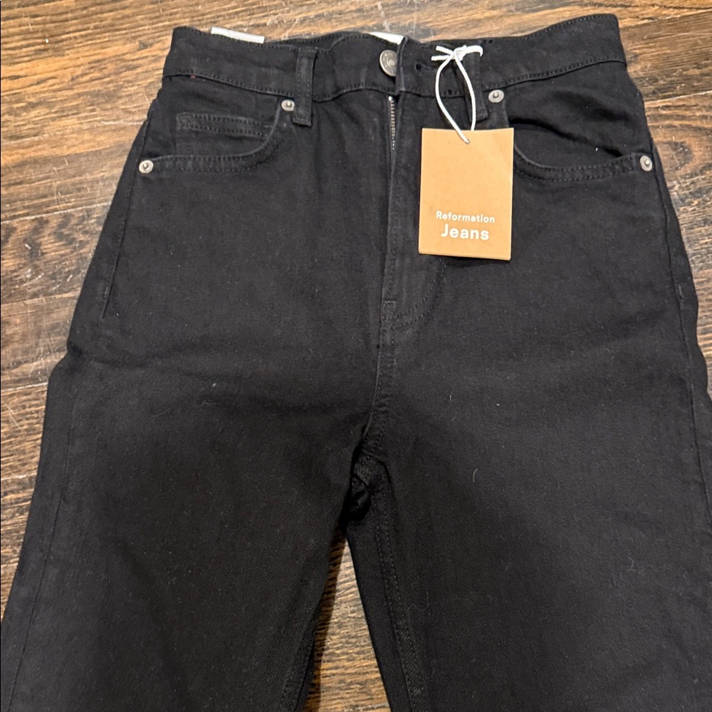 Reformation Straight Black Jeans